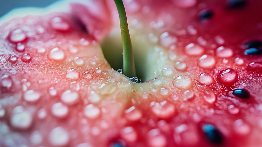 红桎花上的水珠