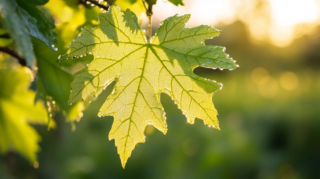 悬铃木树叶逆光照
