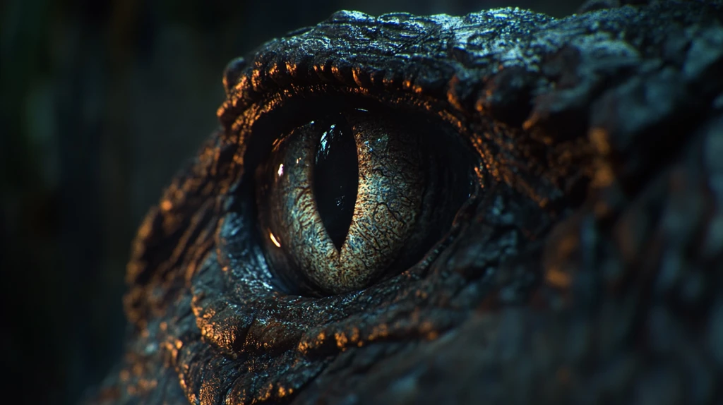 鳄鱼眼睛特写