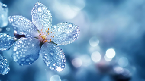 蓝色梦幻花朵