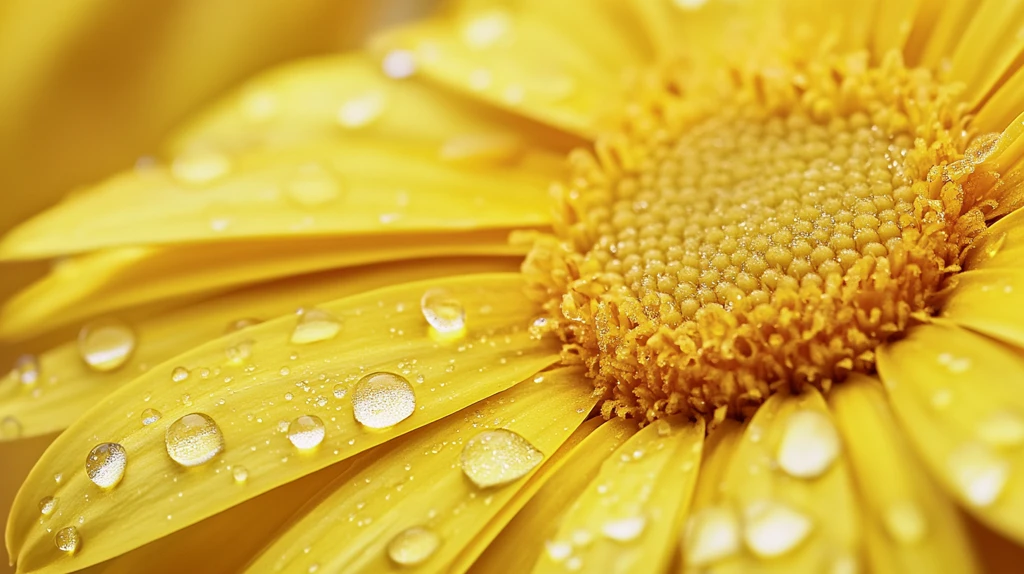 带露珠的金丝菊