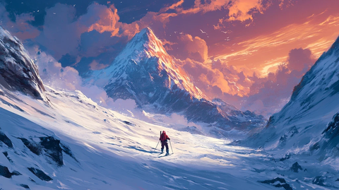 珠穆拉玛峰插画