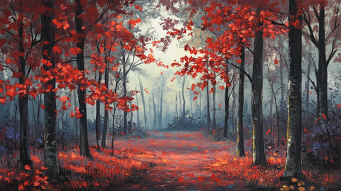 秋天森林画秋天壁纸