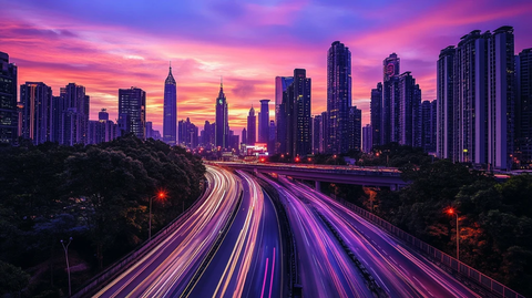 蓝调立交桥风光