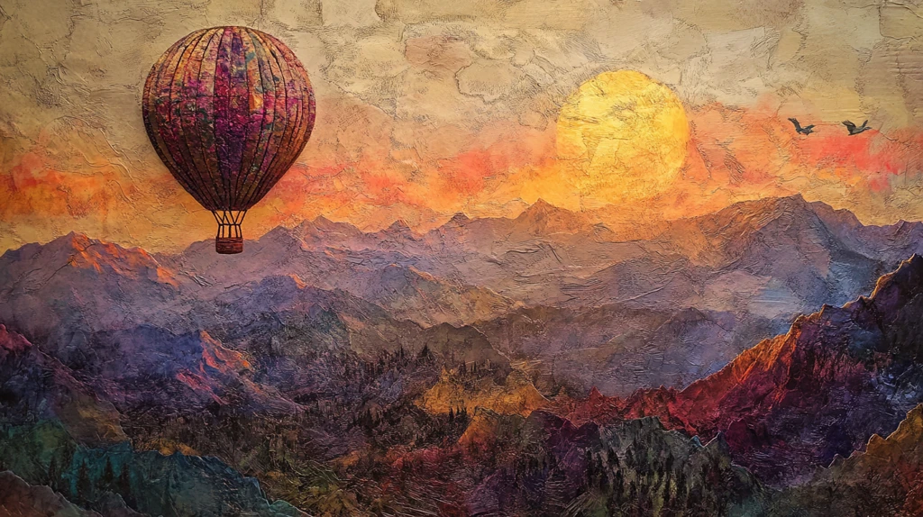 热气球插画场景