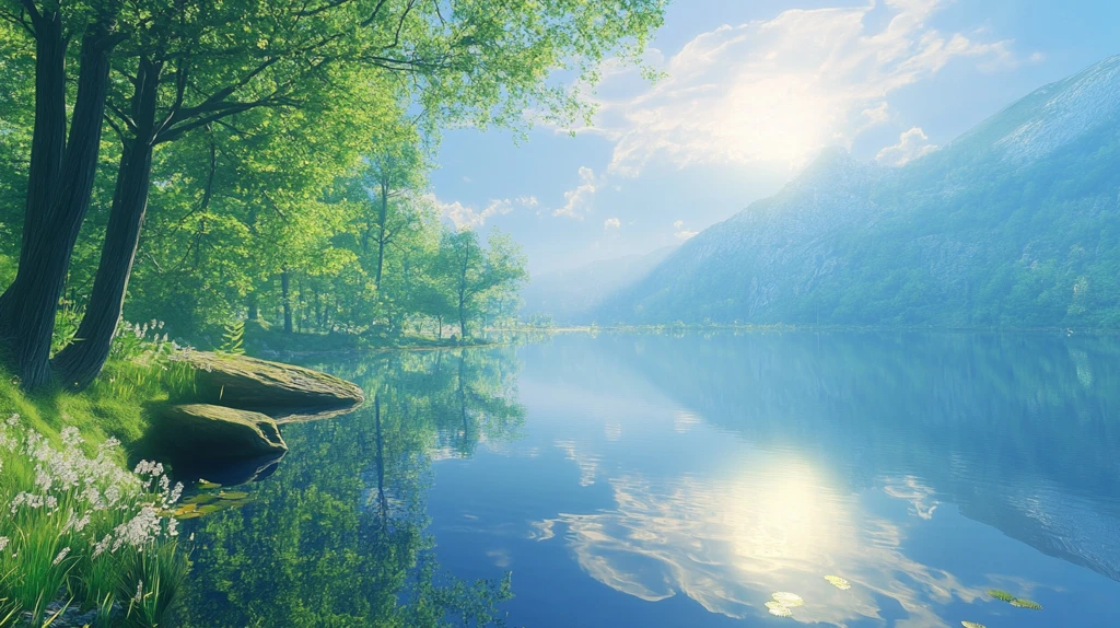 湖畔湖泊梦幻森林