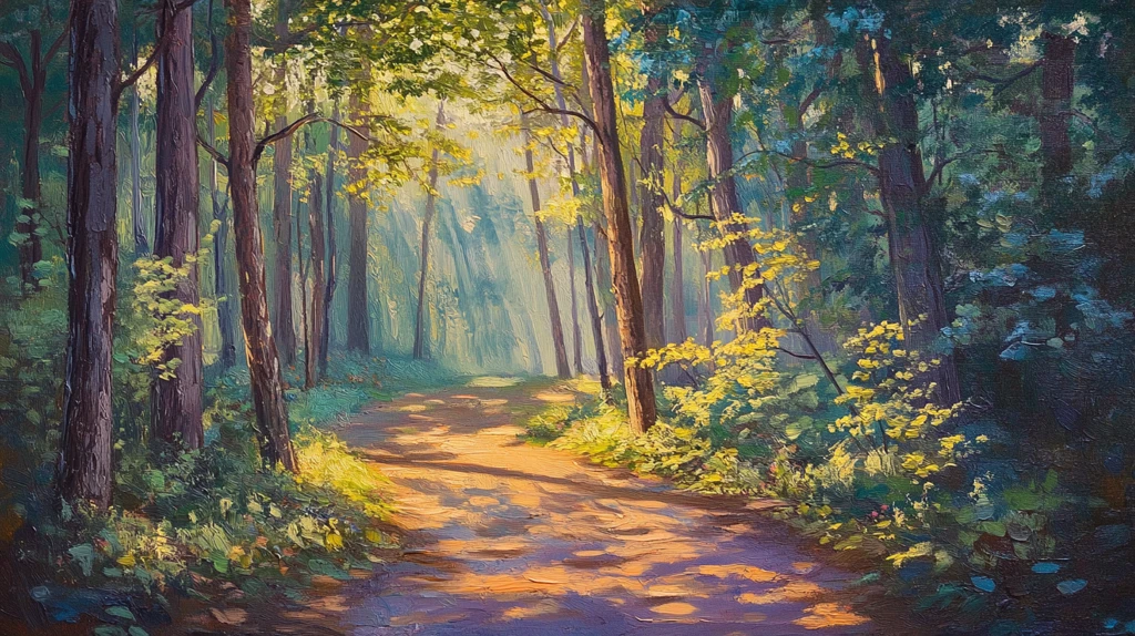 林间小道风景画