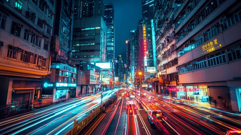 夜色街道交通流