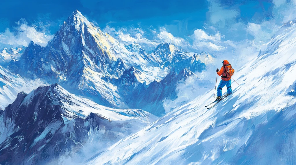 珠穆拉玛峰插画