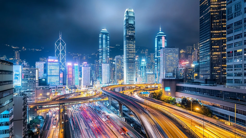 夜幕下的城市天际