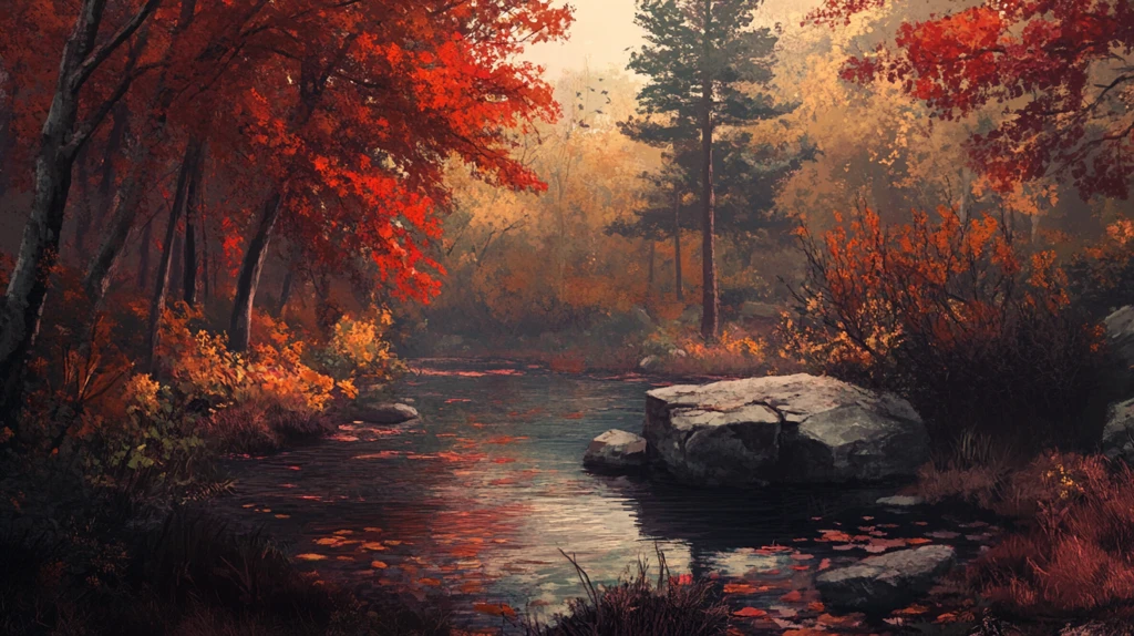 秋天森林画秋天壁纸