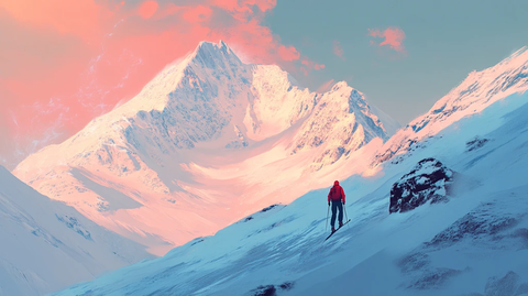 冬季户外登山雪景