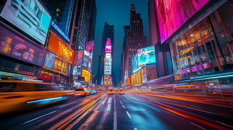 城市车流彩色光影
