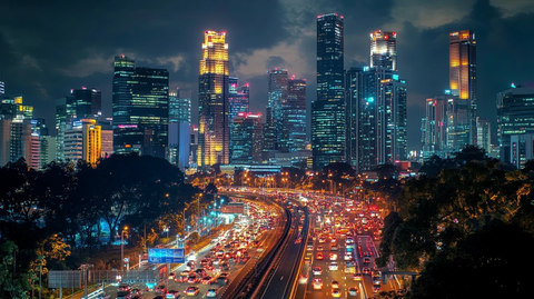 都市夜景亚洲四小龙