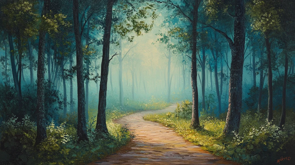 林间小道风景画