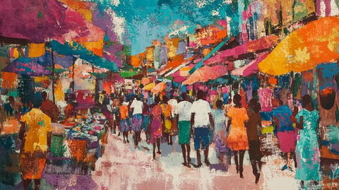 集市场景绘画
