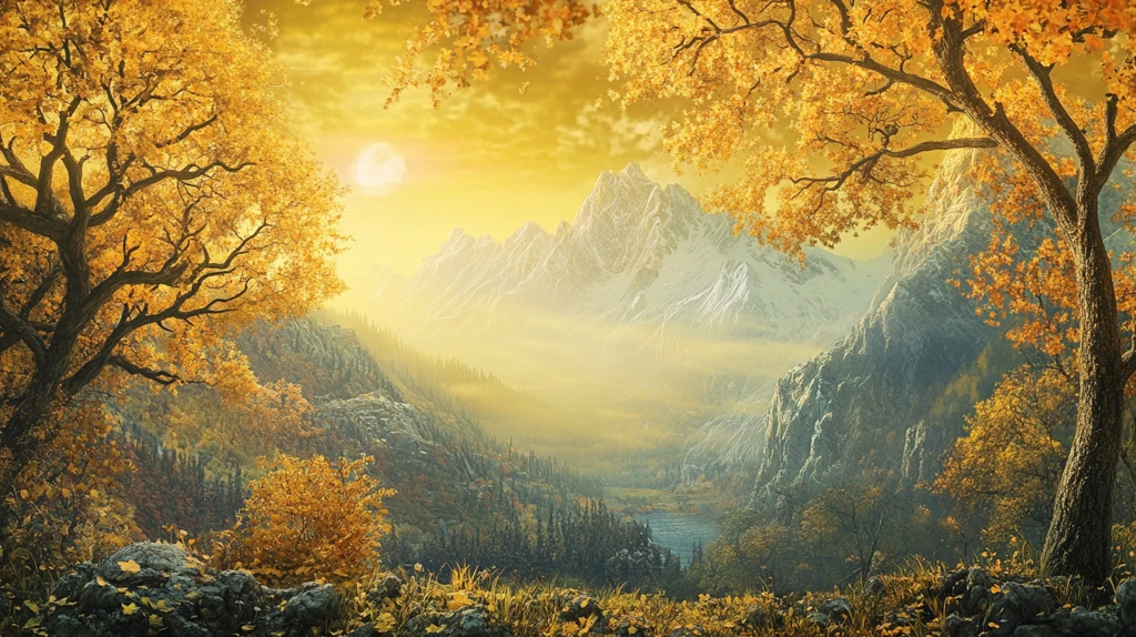 秋天森林画秋天壁纸