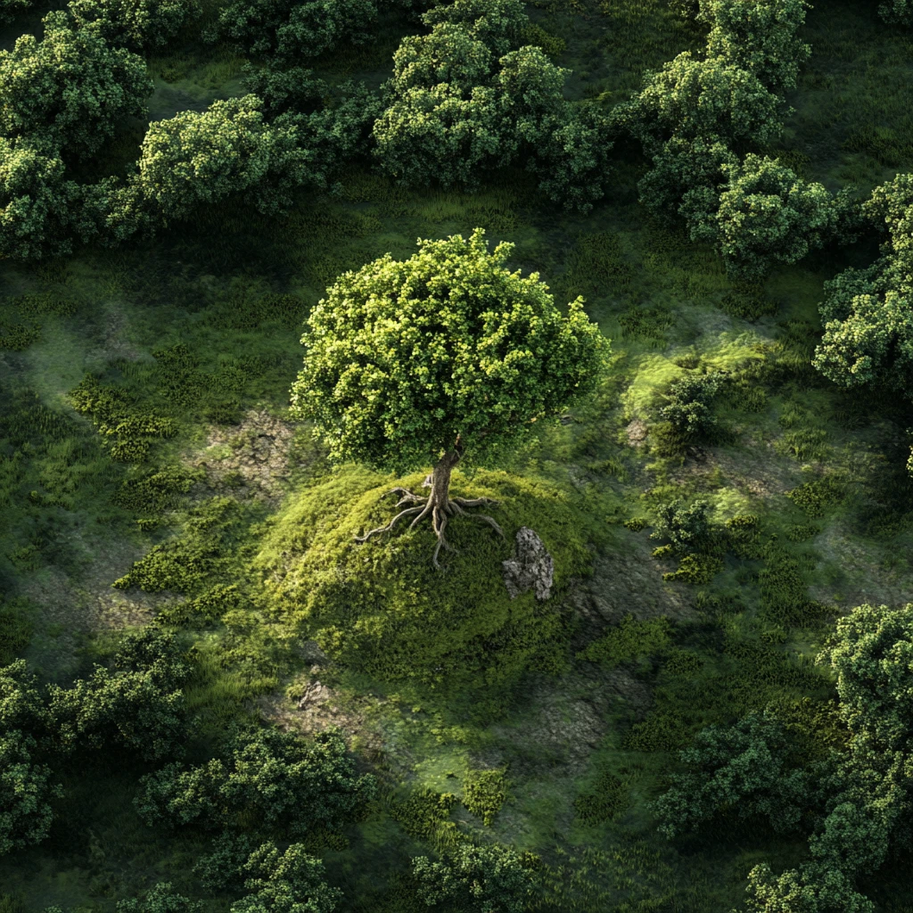 野外大树草地树木