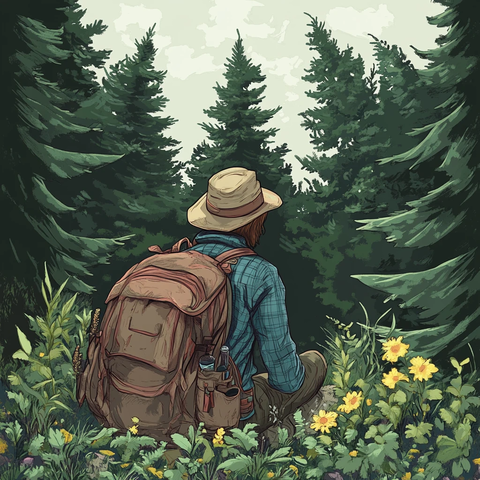 拥抱大自然插画