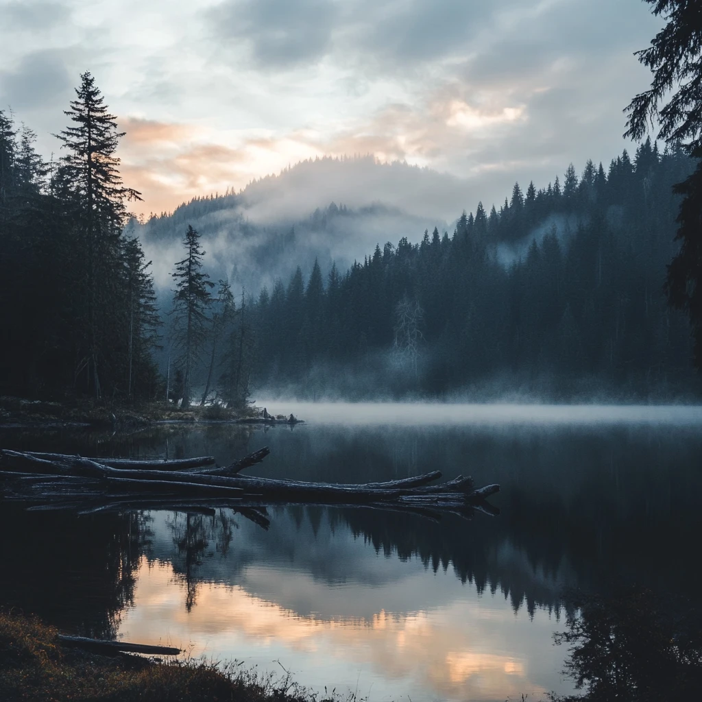 湖畔湖泊梦幻森林