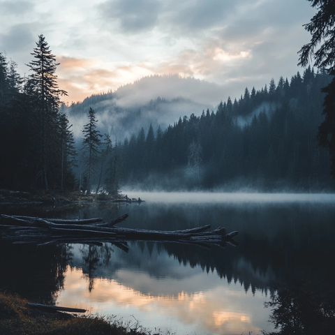 湖畔湖泊梦幻森林