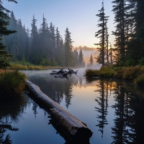 湖畔湖泊梦幻森林
