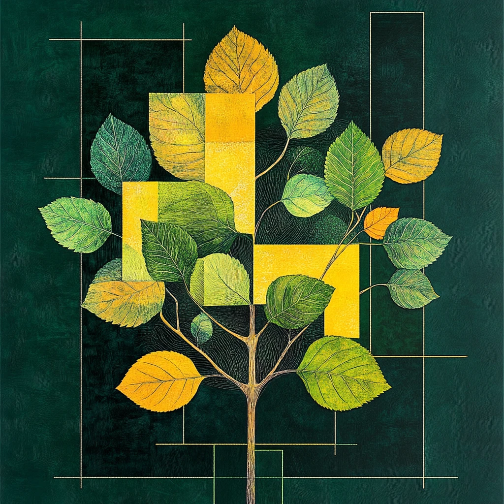 树叶装饰画下载