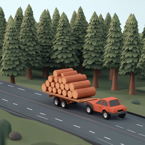 货车运输木材