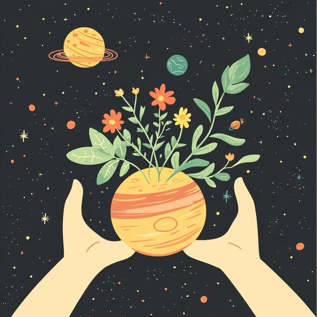 星球有机植物插画