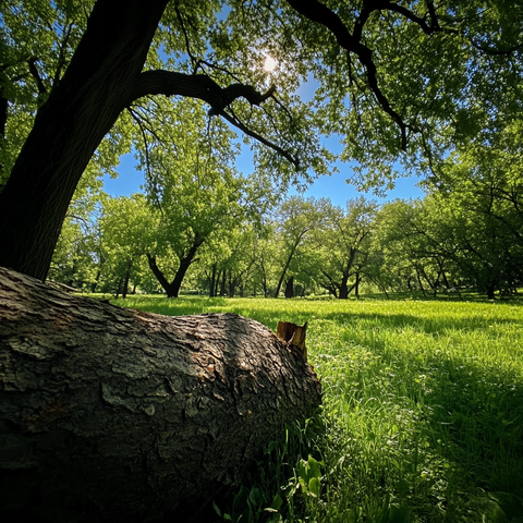 横卧的树干阳光