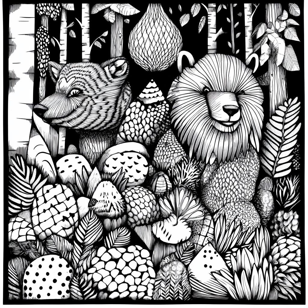 黑白森林装饰画