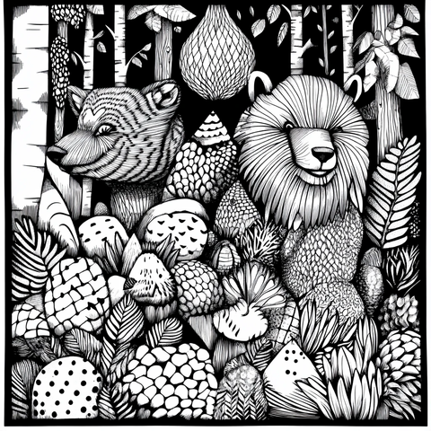 黑白森林装饰画