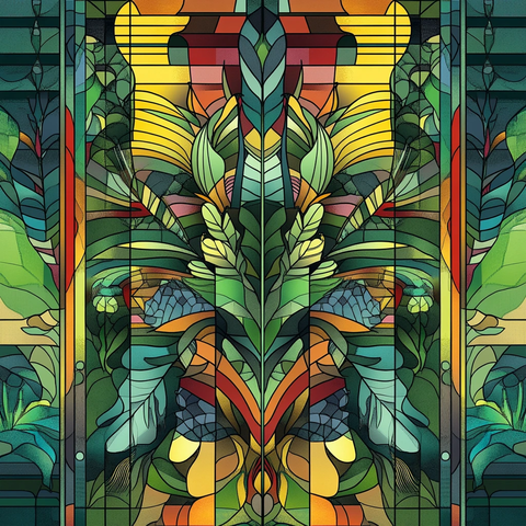 艺术彩色玻璃服装花纹