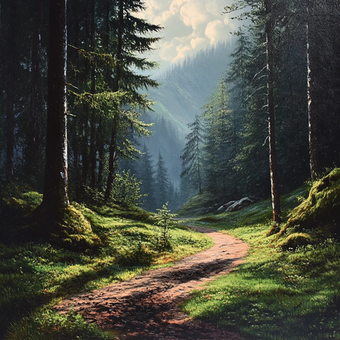 林间小道风景画