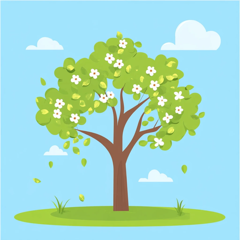 简单卡通大树