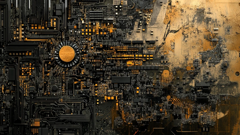 金色电路纹理