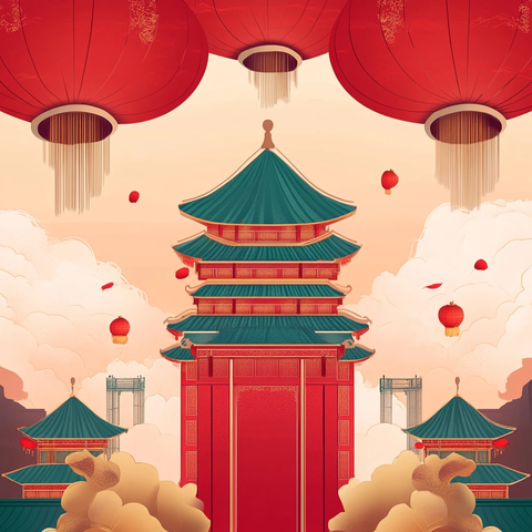 节日海报插画背景图