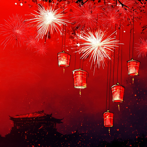喜庆灯笼烟花