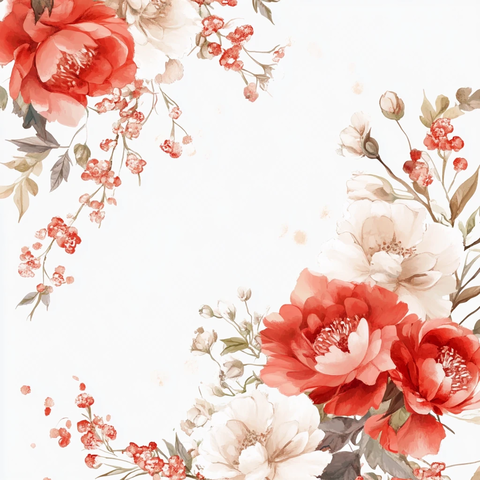 手绘质感牡丹花