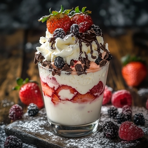 草莓冰淇淋水果酸奶杯