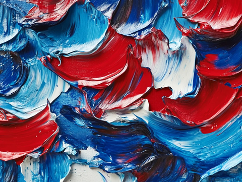 融合流动红蓝油漆背景