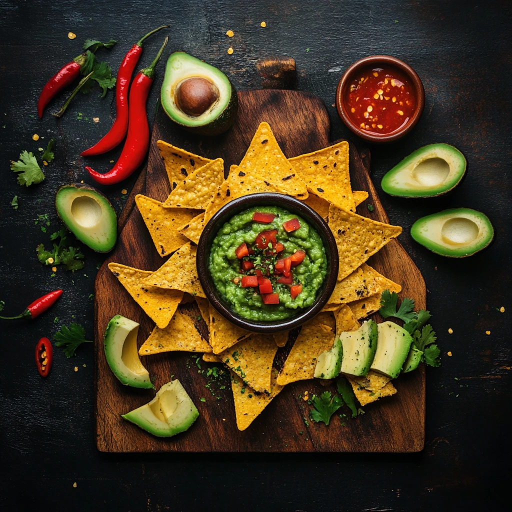 牛油果酱配玉米片