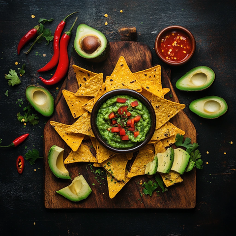 牛油果酱配玉米片