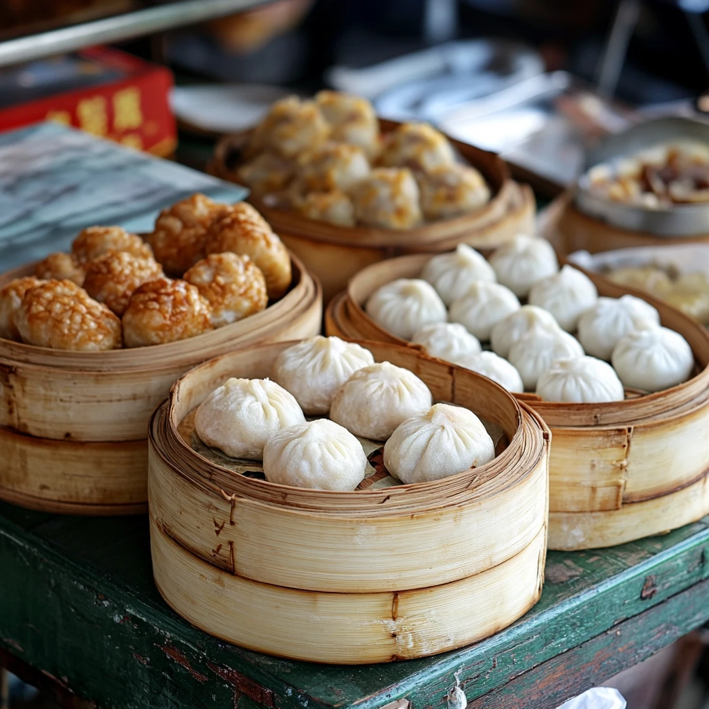 蒸包饺子配茶饮