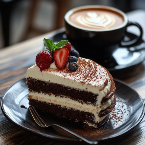 慕斯蛋糕咖啡
