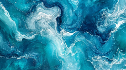 蓝色流体创意抽象画