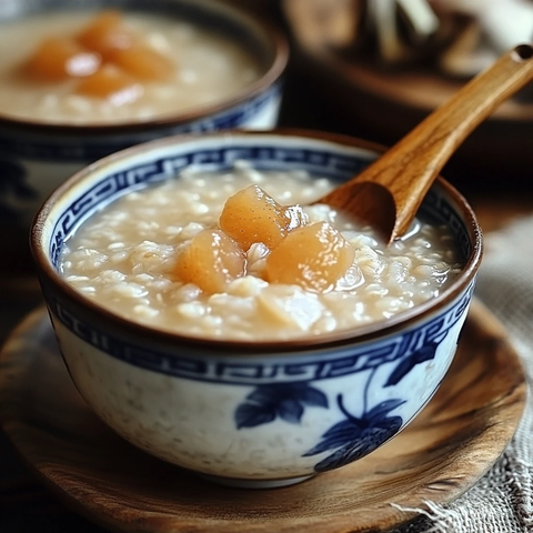 银耳粥与木勺