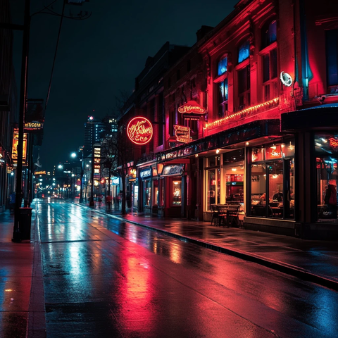 澳洲墨尔本街头夜色