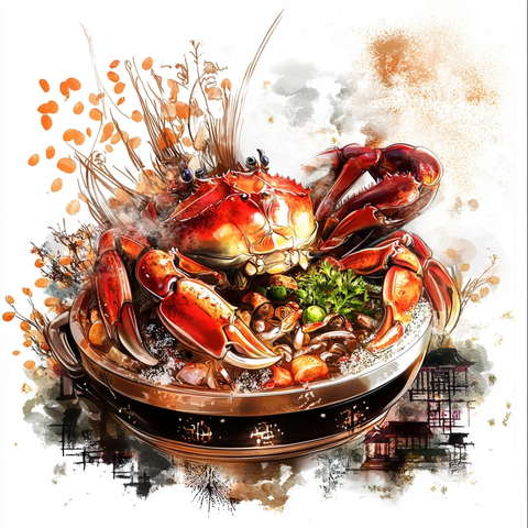 手绘香辣蟹