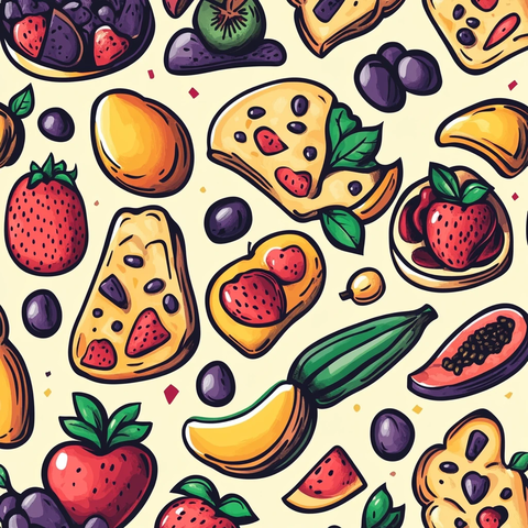 水果食物印花墙纸